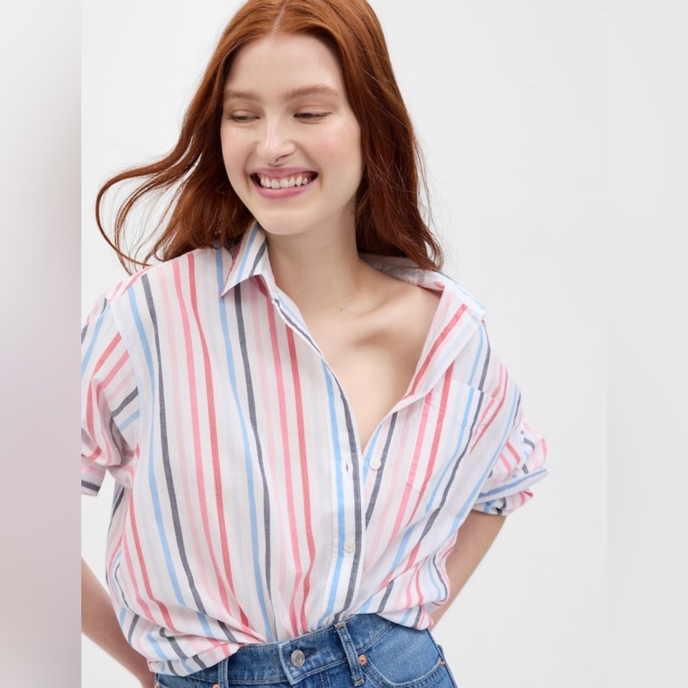 GAP Stripe “Big” Shirt. Red and blue stripes.